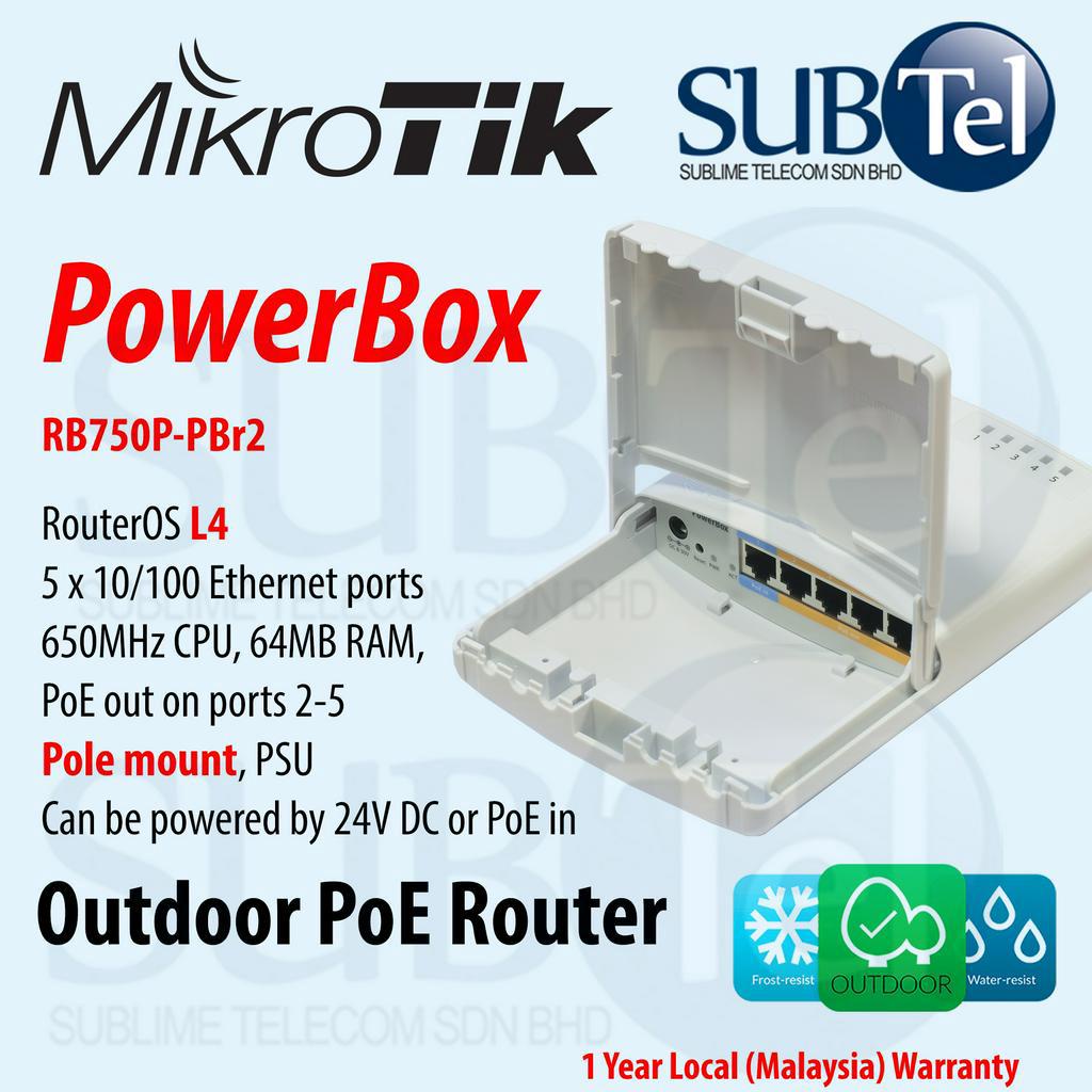 Mikrotik RB750P-PBr2 เราเตอร์ POE 5 พอร์ต 24V MPLS VPN Firewall NAT BGP ...