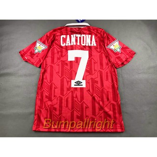 Retro : เสื้อบอลย้อนยุค Vintage แมน ยู Man Utd 1992 + 7 CANTONA และอาร์มพรีเมียร์ , เสื้อเปล่า !!