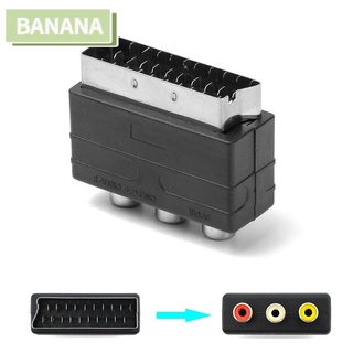 Banana1 อะแดปเตอร์เชื่อมต่อเสียง Scart Male to 3RCA Female