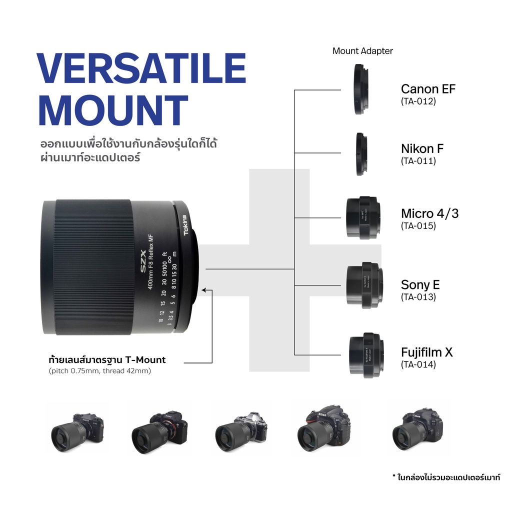 Tokina SZX SUPER TELE 400mm F8 Reflex MF (ไม่รวมอะแดปเตอร์ Tokina SZX SUPER TELE 400mm F8 Reflex MF (ไม่รวมอะแดปเตอร์