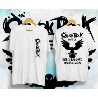 【cotton Tshirts👕】karasu one ok rock crow style เสื้อยืดลําลองสําหรับผู้ชายผ้าฝ้าย 100% ขนาดพลัสเหมาะกับการเล่นกีฬา