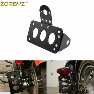 ZORBYZ Motorcycle Black Aluminum Tail Light Side Mount License Plate Bracket For Harley Sportster Chopper Custom