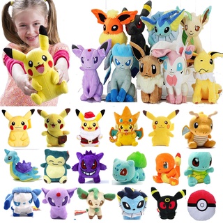 ภาพขนาดย่อสินค้าตุ๊กตาฟิกเกอร์ อนิเมะ Pokemon Go Pikachu Eevee Squirtle Stuff ของเล่นสําหรับเด็ก