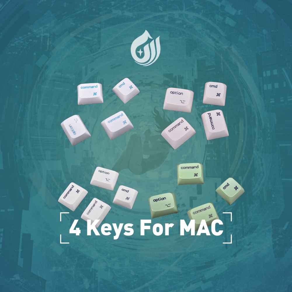 amerteer-for-mac-4-keys-keycap-set-xda-profile-pbt-dye-sub-for-mechanical-keyboard-mac-layer