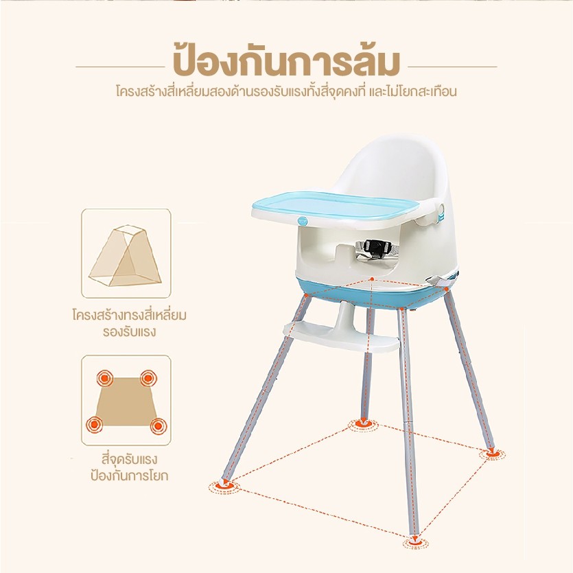 cozzee-เก้าอี้กินข้าวเด็กทรงสูง-โต๊ะกินข้าวเด็กปรับระดับ-3-in-1-สีฟ้า-baby-high-chair-bh-506-blue