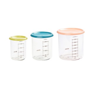 BEABA ชุดกระปุกเก็บอาหาร Tritan Set of 3 conservation jars (1 baby / 1 maxi / 1 maxi +) (assorted colors NUDE/NEON/BLUE)