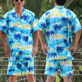 ✠☄✚Beachwear ชายชุดดอกไม้แห้งเร็วฮาวายมะพร้าวต้นไม้เสื้อสไตล์ฮ่องกงเสื้อผ้าผู้ชายแนวโน้มหล่อ Sanya Travel