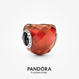 Pandora จี้รูปหัวใจ สีส้ม ของขวัญวันเกิด สําหรับสุภาพสตรี p825