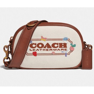 Outlet ส่วนลด🌈 Coach C2764 กระเป๋าสะพายข้างตราสัญลักษณ์พร้อมป้ายปักสวน
