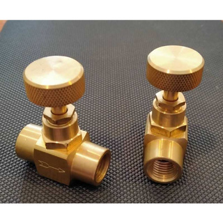 Needle valve Brass 1/4" วาล์วหัวเข็ม ทองเหลือง แบบเกลียว 1/4" (2หุน) สินค้าพร้อมส่ง