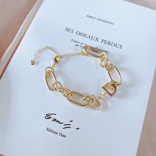 ADIZO เครื่องประดับเคลือบ ทองแท้ 18K สร้อยข้อมือ Double D Bracelet