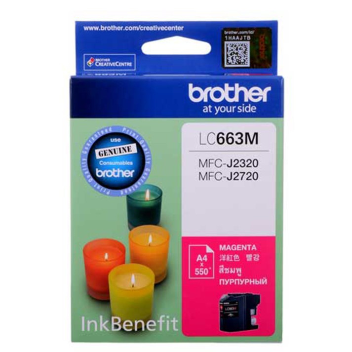 brother-lc663-bk-c-m-y-ตลับหมึกอิงค์เจ็ท-สีดำ-สีฟ้า-สีม่วงแดง-สีเหลือง-ของแท้