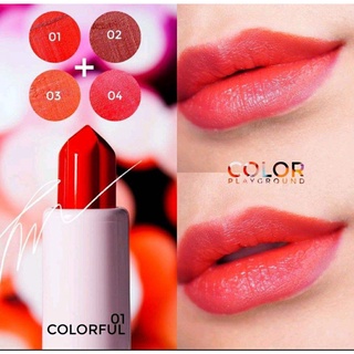 สินค้า Mistine Color Playground Lip 5 g. มิสทีน คัลเลอร์ เพลย์กราวด์ ลิป ขนาด 5 กรัม สี 01 Colorful