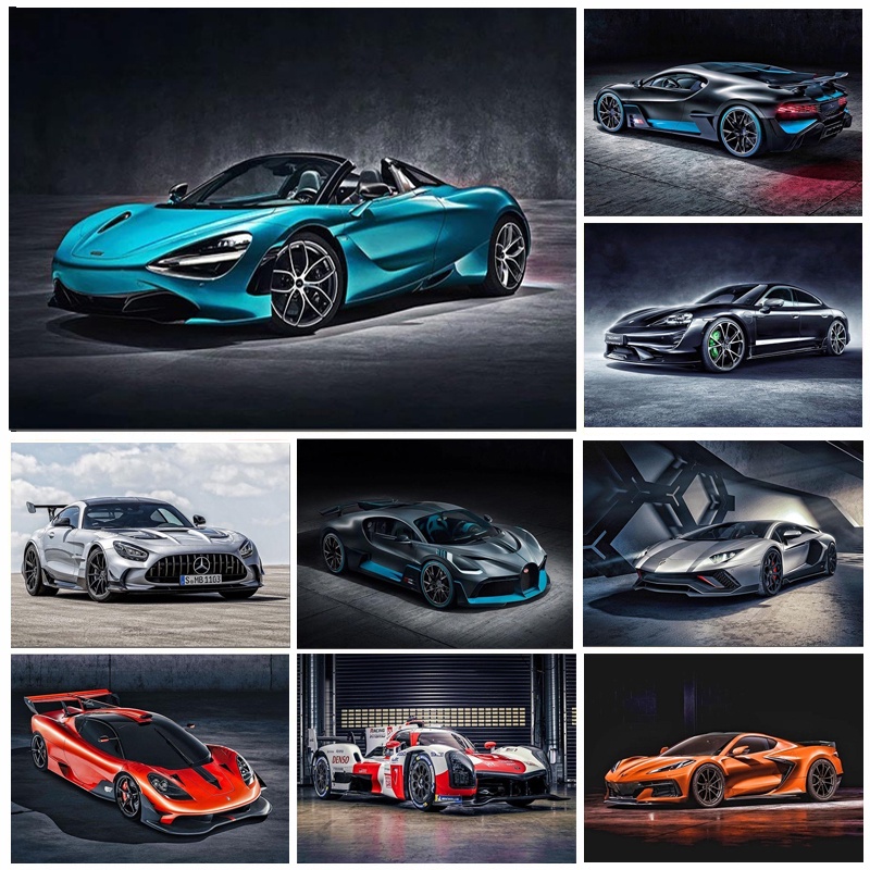 โปสเตอร์ภาพวาดผ้าใบ รูปรถยนต์ Porsche สไตล์โมเดิร์น สําหรับตกแต่งผนัง ...