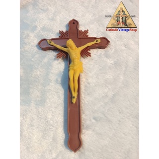 ไม้กางเขน แขวนผนัง Cross ไม้กางเขนพระเยซู ศาสนาคริสต์ คริสเตียน คาทอลิก พระเยซู Catholic jesus Figurine