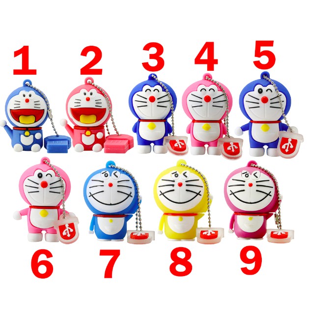 ภาพหน้าปกสินค้าUSB 2.0 Flash Drives Cartoon Doraemon Cat Memory Stick 64GB Pendrives flash Disk