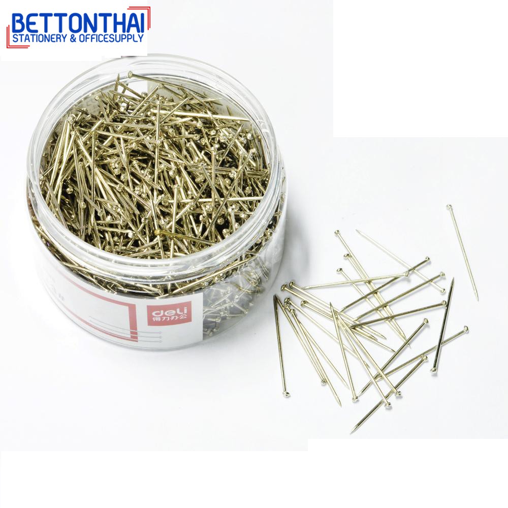 deli-0039-office-pin-เข็มเย็บกระดาษ-100-กรัม-ยาว-27-mm-เข็ม-เข็มปักกระทง-เข็มทำกระทง-เข็มเย็บกระทง-หมุดปักกระดาษ