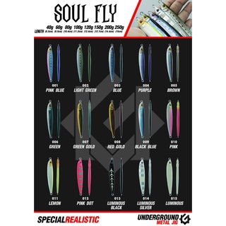 เหยื่อจิ๊ก ตกปลาทะเล / Metal Jig Underground Soul Fly 40 - 250 กรัม หน้า3