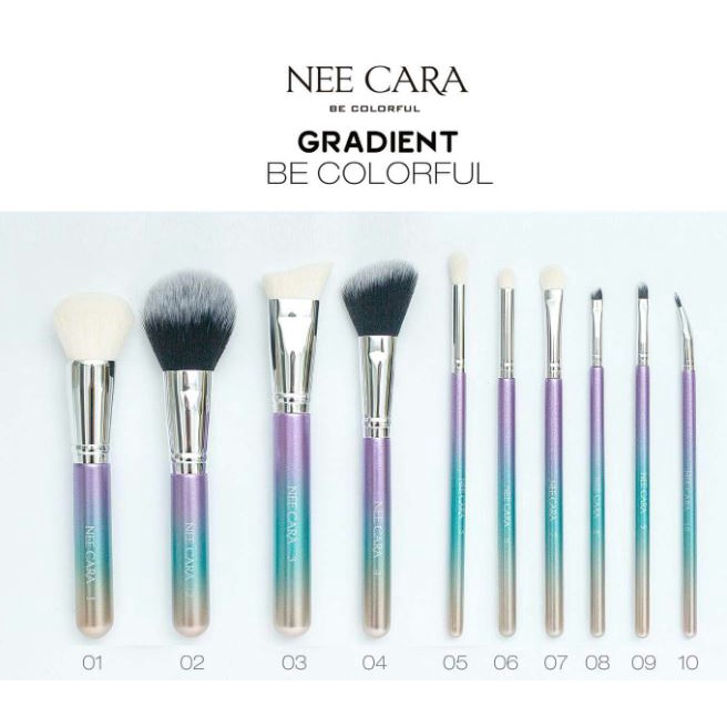 nee-cara-be-colorful-brush-collection-นี-คาร่า-แปรงแต่งหน้า-n511-ด้ามสีรุ้ง