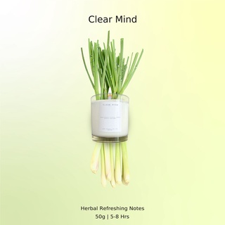 ดับกลิ่นห้องครัว Clear mind สลายความเครียด เทียนหอมกลิ่น citronella 50g / 1.76 oz (จุดได้นาน 8 - 10 hours)