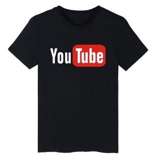 Alimoo เสื้อยืด ผ้าฝ้าย แขนสั้น พิมพ์ลาย Youtube สำหรับผู้ชาย ขนาดใหญ่ S-3XL เสื้อยืดคอกลมผ้าฝ้าย