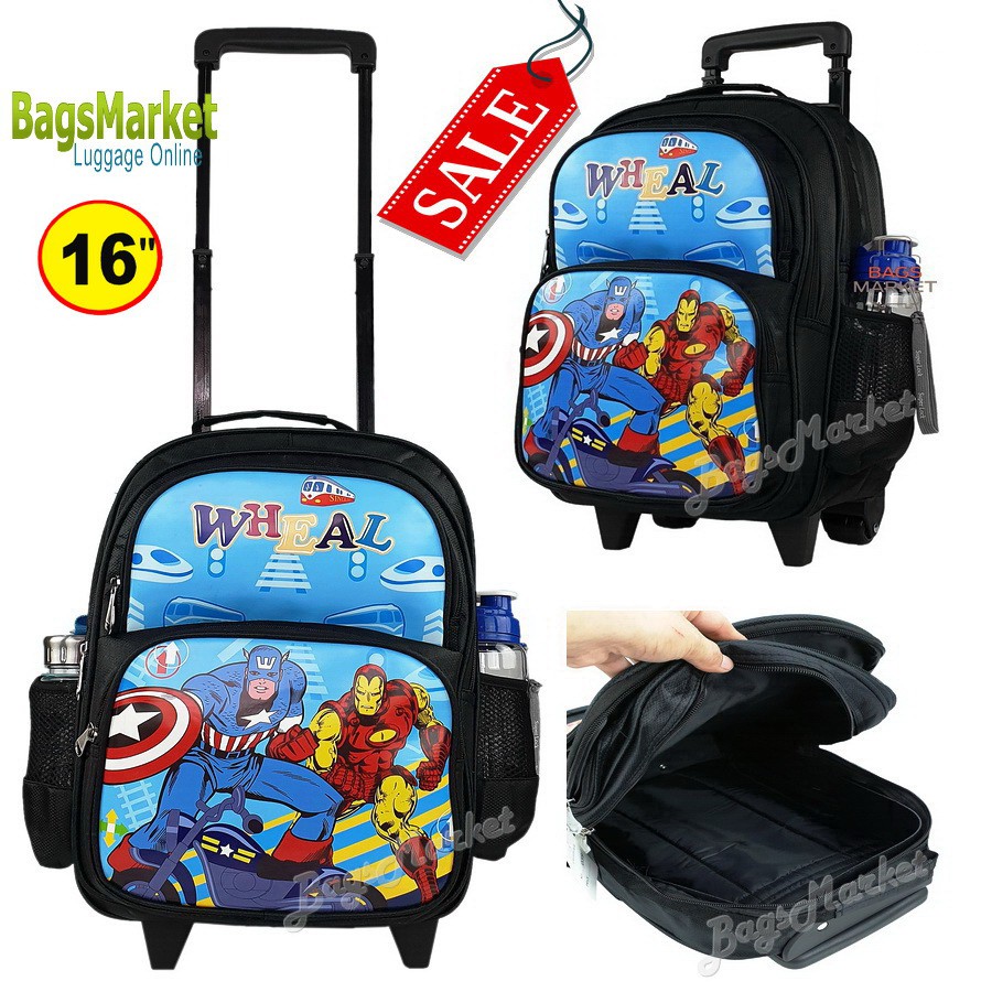 8586shop-kids-luggage-16-ขนาดใหญ่-l-wheal-กระเป๋าเป้มีล้อลากสำหรับเด็ก-กระเป๋านักเรียน-รุ่น-spiderman