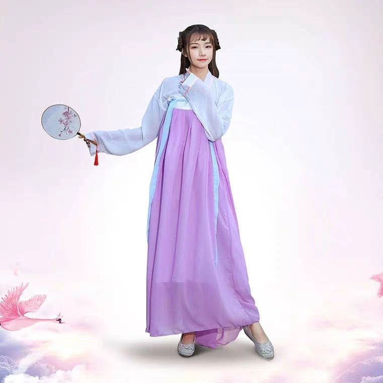 hot-sale-hanfu-นักเรียนหญิงเต็มหน้าอกกระโปรงเครื่องแต่งกายสไตล์จีนกระโปรงนางฟ้ายาว-xiahan-องค์ประกอบบริการคลาสกระโปรง