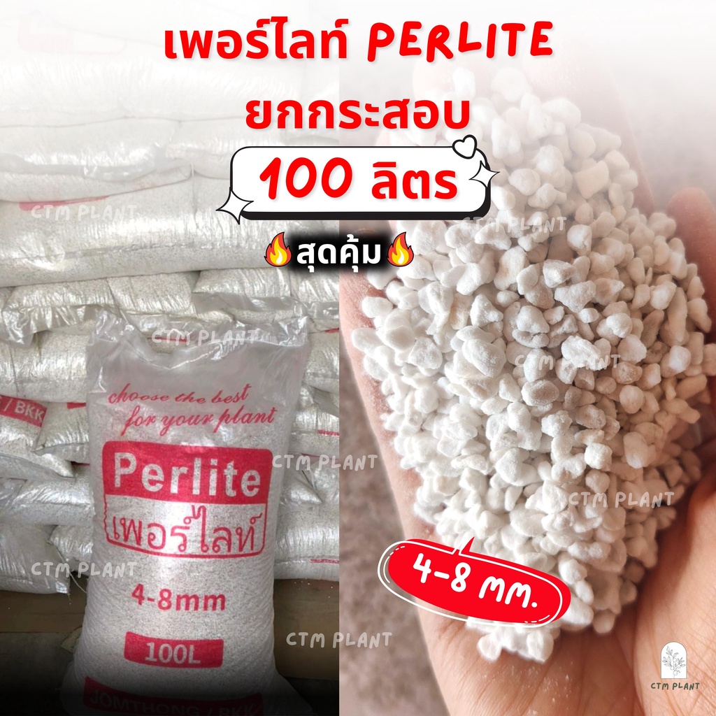 เพอร์ไลท์-100ลิตร-ยกกระสอบ-4-8มม-เม็ดโต-ขาวสวย-ฝุ่นน้อย-สั่งซื้อครั้งละ-1กระสอบ