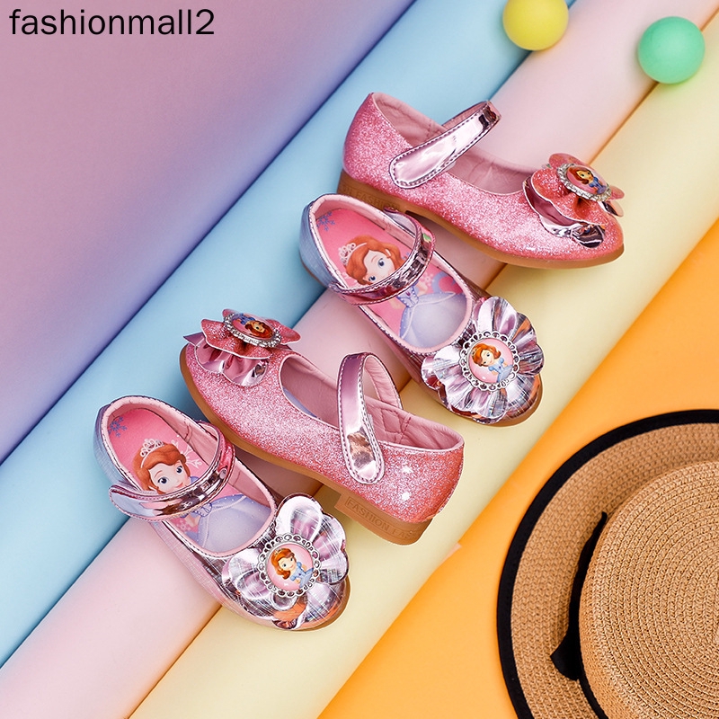 ภาพหน้าปกสินค้าLD ขนส่งฟรี ins  ฤดูใบไม้ร่วงใหม่สาว ๆ รองเท้าหนังเล็ก ๆ รองเท้าเต้นรำการ์ตูน เจ้าหญิงโซเฟีย