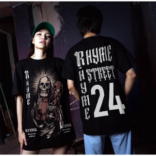 เสื้อยืด โอเวอร์ไซส์ สกรีนลาย ผ้า cotton 100% Rhyme 22