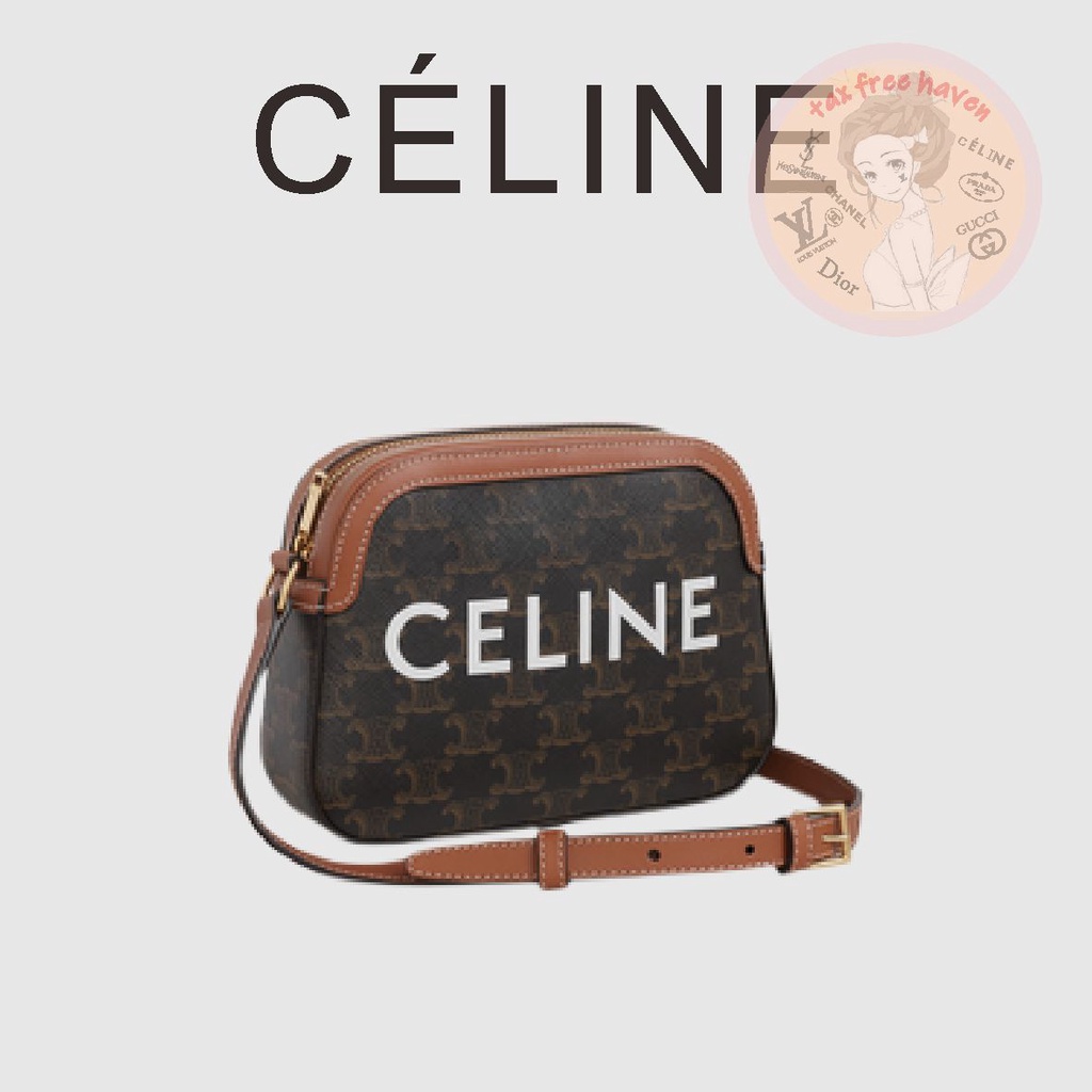 shopee-ราคาถูกสุดๆ-ของแท้-100-celine-brand-new-small-logo-print-camera-bag