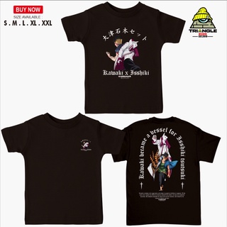 เสื้อยืด ลายการ์ตูนอนิเมะ KAWAKI X ISSHIKI ทรงสามเหลี่ยม สําหรับเด็กS-5XL