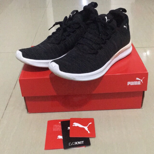 Puma Ignite Flash Daunt evoKnit Black Asphalt Pearl Shopee Thailand