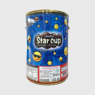 Maoji Star cup 1000g. มาโอจิ สตาร์ คัพ ช็อกโกแลต วิท บิสกิต 1000กรัม. ถ้วยใหญ่ (50ถ้วย)