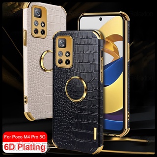 Leather Holder Case For Xiaomi Poco M4 Pro 5G Crocodile Pattern Cover For Poco X4 NFC F3 X3 NFC M3 Pro 5G Capa