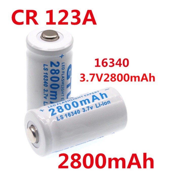 100 New 3.7V 2800mAh Lithium Liion 16340 Battery CR123A Rechargeable Batteries 3.7V CR123 for