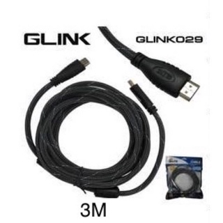 สายHDMI สายถัก ยาว3เมตร  ยี่ห้อGLink รหัสGL-029