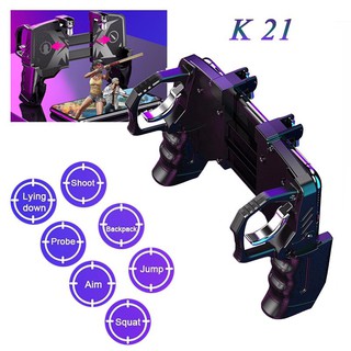 สินค้า k21 จอยเกม จอยเกมส์ จอยเกมส์มือถือ จอยเกมส์ pubg ฟีฟาย Shooter Controller Mobile Joystick จอยถือด้ามจับเล่นเกม จอยกินไก่