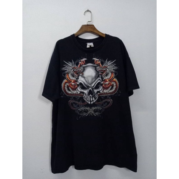 เสื้อยืด-มือสอง-ลายมันส์-skull-xl-อก-45