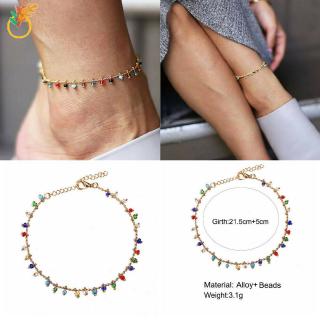 ราคา【COD Tangding】Colorful Rice Beads Tassel Pendant Foot Ornaments Anklets Korea New Fashion Accessory Jewelry