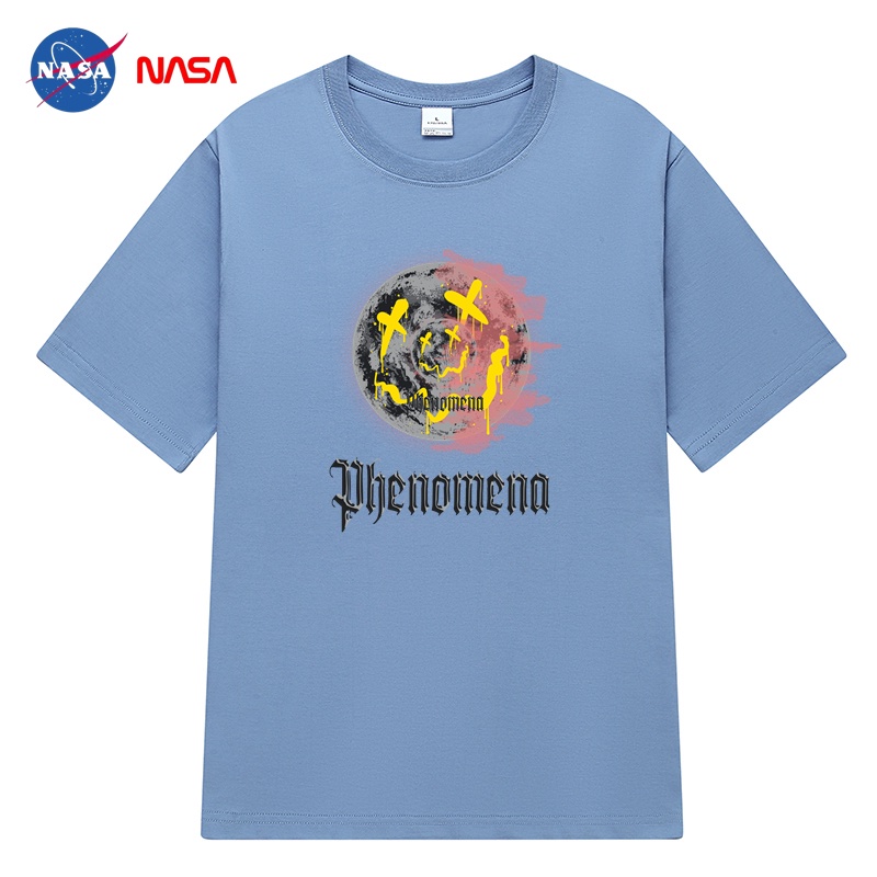 เสื้อยืดอินเทรนด์ผู้ชายอินเทรนด์ผู้หญิงเสื้อยืดแขนสั้นลําลอง-ผ้าฝ้าย-แบบบาง-ทรงหลวม-ขนาดใหญ่-พิมพ์ลาย-nasa-แฟชั่นฤดูร้อน