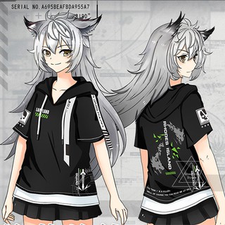 ภาพหน้าปกสินค้าชุดคอสเพลย์เสื้อฮู้ดแขนสั้นแฟชั่น unisex Arknights Lappland ที่เกี่ยวข้อง