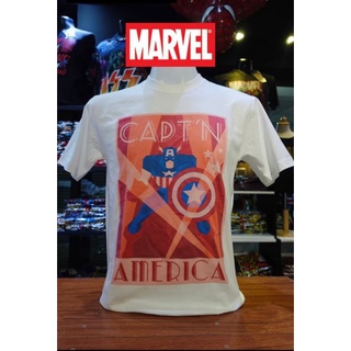 เสื้อยืดMarvel_ลิขสิทธิ์แท้CaptrinAmericaสีขาว(mvx-062)