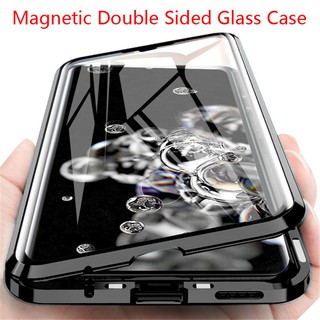 Metal Magnetic Double Sided Glass Case For Samsung S21 Ultra 360 Protection Magnetic Case 2021