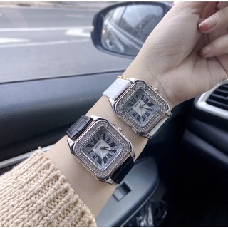 สินค้า นาฬิกาข้อมือผู้หญิง นาฬิกาแฟชั่นสไตล์ ค่เทียร์ สายหนัง genevaแท้ พร้อมส่งจากไทย