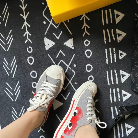 cdg-play-x-converse-jack-purcell-สีเทา-แดง