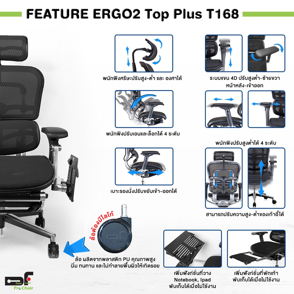 df-prochair-เก้าอี้เพื่อสุขภาพ-รุ่น-ergo2-top-plus-t168