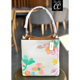 (แท้ 💯%‼ Factory) 🆕CO ACH LARGR TOWN BUCKET BAG WITH DREAMY LAND FLORAL PRINT ((C8609))