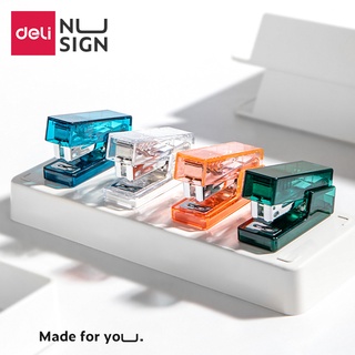Deli（ฟรีลวดเย็บ 1 กล่อง）เครื่องเย็บกระดาษ mini แม็กเย็บกระดาษ ขนาดเล็ก แบบพกพา ใช้ลวดเบอร์ #12 Stapler