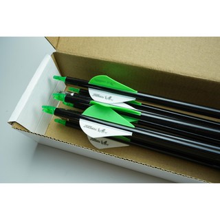 x1  ลูกธนู TOPOINT 30inch Mixed Carbon Archery Arrows 500Spine. Plastic Feathers. With replaceable Arrow Head. ยิงธนู